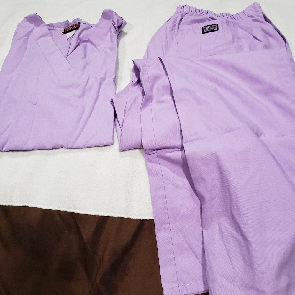 Purple Cherokee womens scrub set